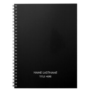 Customize with name, text minimalist black spiral notebook