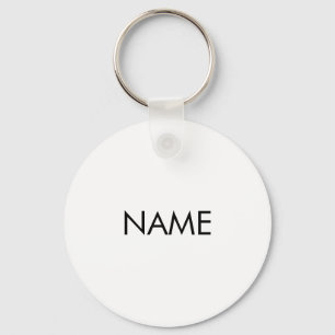 Customize with name, text minimalist black white keychain