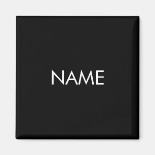 Customize with name, text minimalist black white magnet