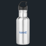 Customize with name, text minimalist blue 532 ml water bottle<br><div class="desc">Customize with name,  text minimalist blue stainless steel water bottle</div>