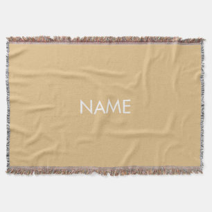 Customize with name, text minimalist camel khaki throw blanket