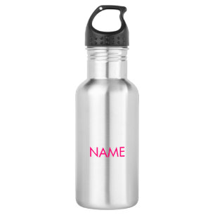 Customize with name, text minimalist fuchsia pink 532 ml water bottle