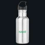 Customize with name, text minimalist green 532 ml water bottle<br><div class="desc">Customize with name,  text minimalist green stainless steel water bottle</div>