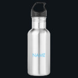 Customize with name, text minimalist light blue 532 ml water bottle<br><div class="desc">Customize with name,  text minimalist light blue stainless steel water bottle</div>