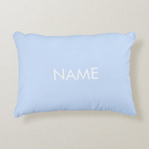 Customize with name, text minimalist light blue accent pillow