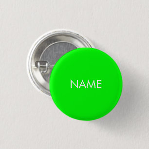 Customize with name text minimalist neon green 1 inch round button