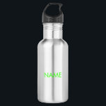 Customize with name, text minimalist neon green 532 ml water bottle<br><div class="desc">Customize with name,  text minimalist neon green stainless steel water bottle</div>