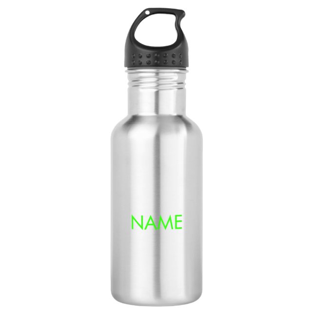 Customize with name, text minimalist neon green 532 ml water bottle (Front)