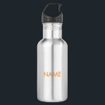 Customize with name, text minimalist orange 532 ml water bottle<br><div class="desc">Customize with name,  text minimalist orange stainless steel water bottle</div>