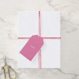 Customize with name, text minimalist pink white gift tags