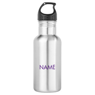 Customize with name, text minimalist purple 532 ml water bottle