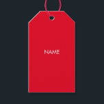 Customize with name, text minimalist red white gift tags<br><div class="desc">Customize with name,  text minimalist red white Gift Tags 
customize,  personalize with your name</div>