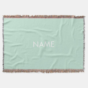 Customize with name, text minimalist seafoam mint throw blanket