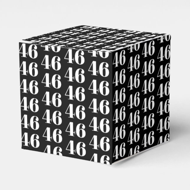 Customize with number, initial monogram black favor box (Front Side)