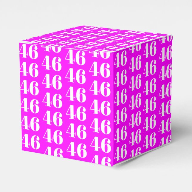 Customize with number, initial monogram magenta favor box (Front Side)