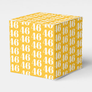 Customize with number, initial monogram yellow favor box