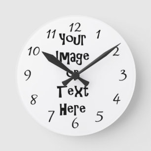 Customize with personalized pictures and text round clock