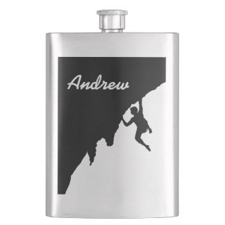 customize with your name rock climber flask