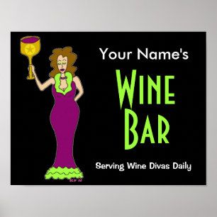Customize with your name Wine Bar Poster