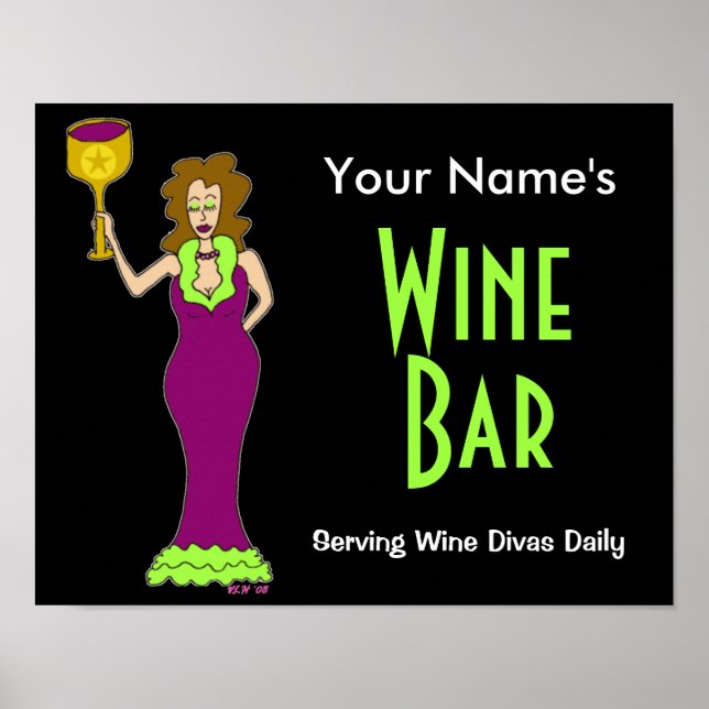 Customize with your name Wine Bar Poster (Front)