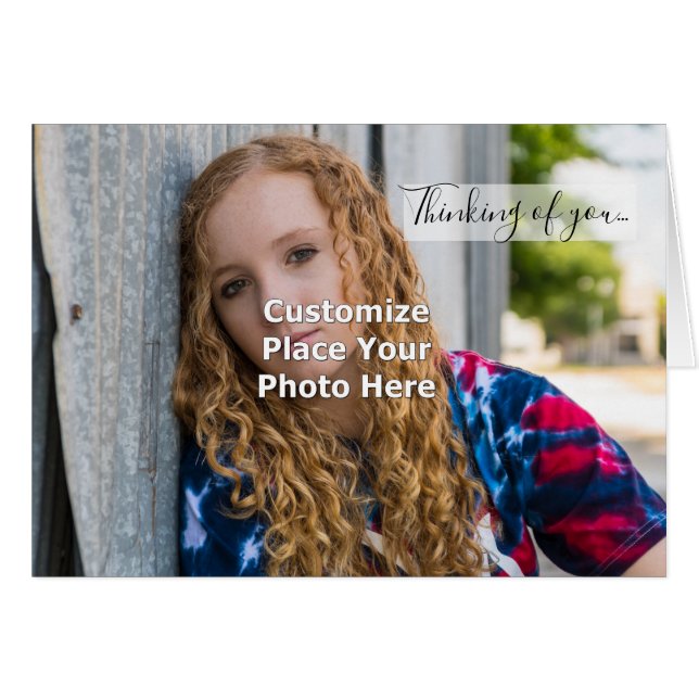 Customize With Your Photo Thinking Of You Card (Front Horizontal)