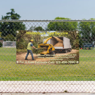 Customize Wood Chipping Business Down South Fence  Banner