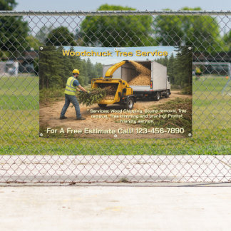 Customize Wood Chipping Business Promotional Fence Banner