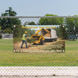 Customize Wood Chipping Business Promotional Fence Banner