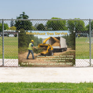 Customize Wood Chipping Business Promotional Fence Banner