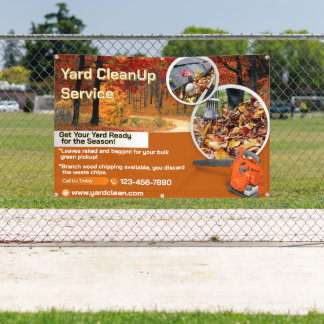 Customize Yard Leaf Clean Up Business Promotional Banner