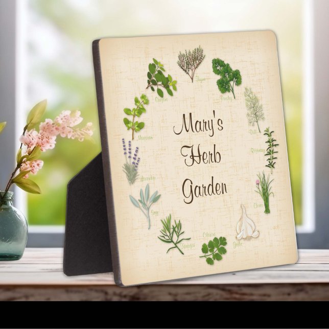 Customize Your 5 X 7 Herb Garden Plaque (Personalize with your custom text. Fragrant, flavorful herbs and spices, )