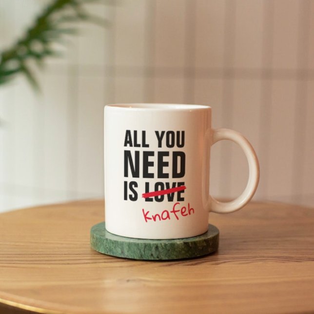 Customize Your All You Need Is Love Funny Arabic Coffee Mug (Creator Uploaded)