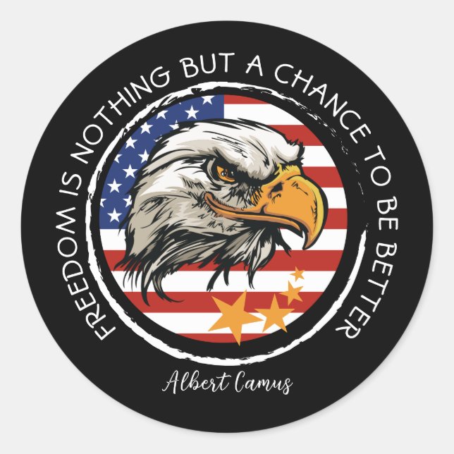 Customize your American Eagle design Classic Round Sticker (Front)