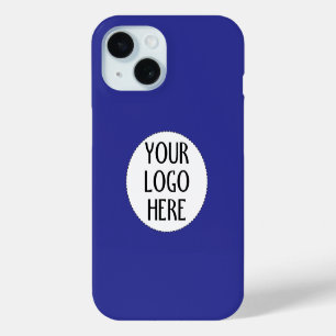 Customize Your Black White company logo Dark blue iPhone 15 Case