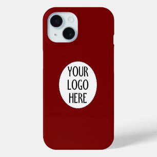 Customize Your Black White company logo Dark red iPhone 15 Case