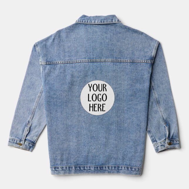 Customize Your Black White company logo Denim Jacket (Back)