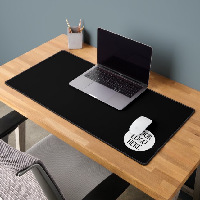 Customize Your Black White company logo Desk Mat (Office 2)