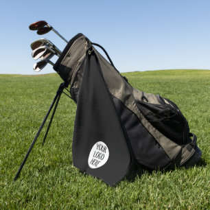 Customize Your Black White company logo Golf Towel