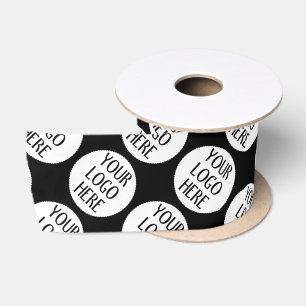 Customize Your Black White company logo pattern Satin Ribbon