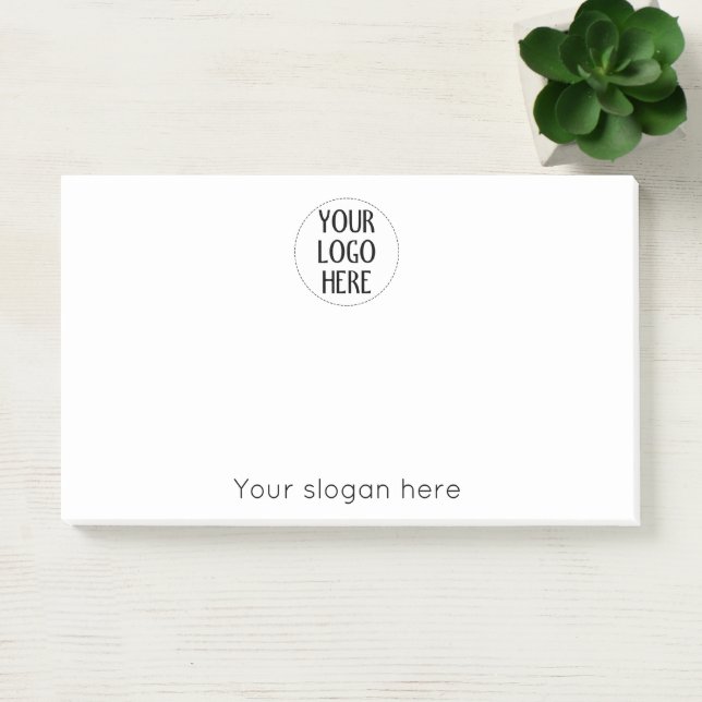 Customize Your Black White company logo slogan Post-it Notes (Office)