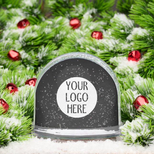 Customize Your Black White company logo Snowglobe (Christmas)