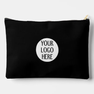Customize Your Black White company logo Zipper  Accessory Pouch
