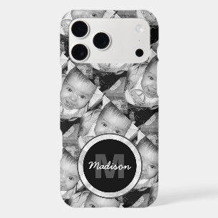 Customize Your Black White photo pattern Monogram