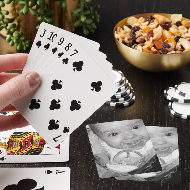 Customize Your Black White photo Playing Cards (In Situ)