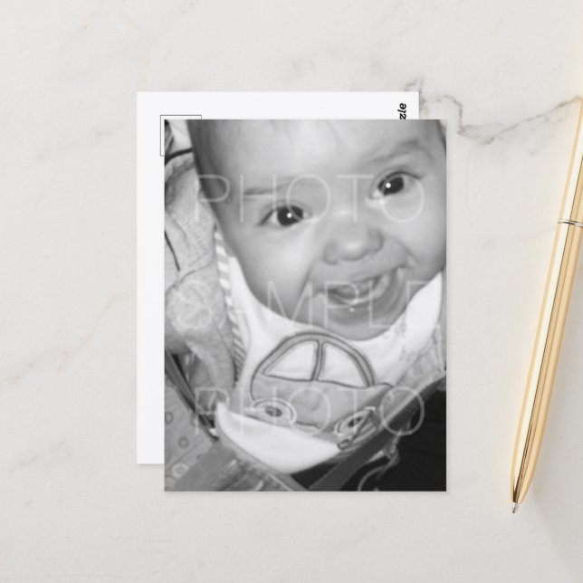 Customize Your Black White photo Postcard (Front/Back In Situ)