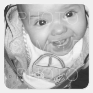 Customize Your Black White photo Square Sticker