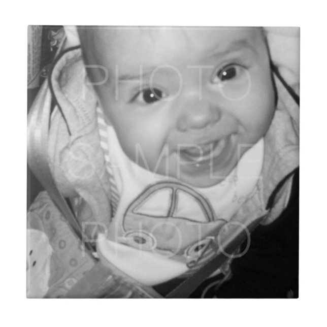Customize Your Black White photo Tile (Front)
