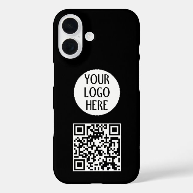 Customize Your Black White QR code company logo  Case-Mate iPhone Case (Back)