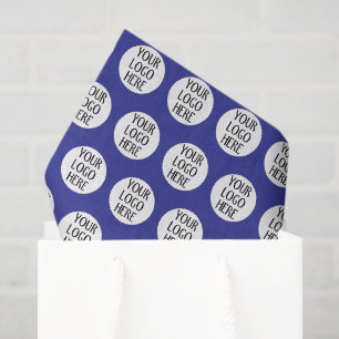 Customize Your Blue White company logo pattern Tissue Paper