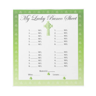 Customize Your Bunco Sheet/Card Notepad